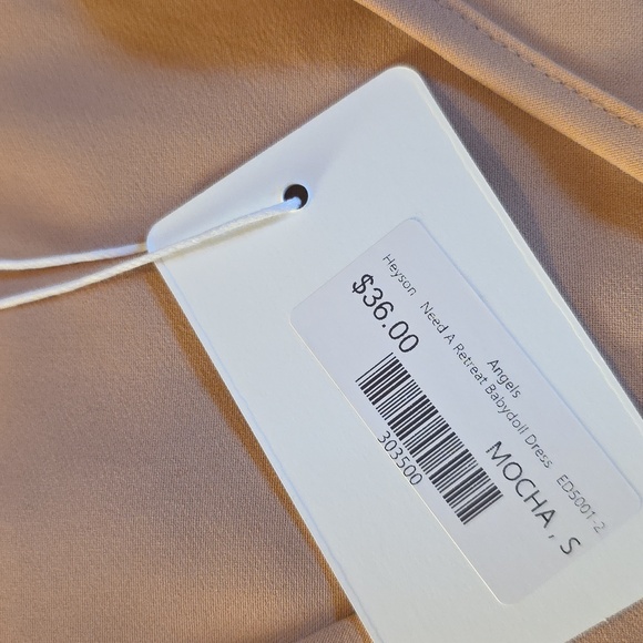 Heyson Tan Mini Babydoll  Dress NWT Size Small - Picture 3 of 8